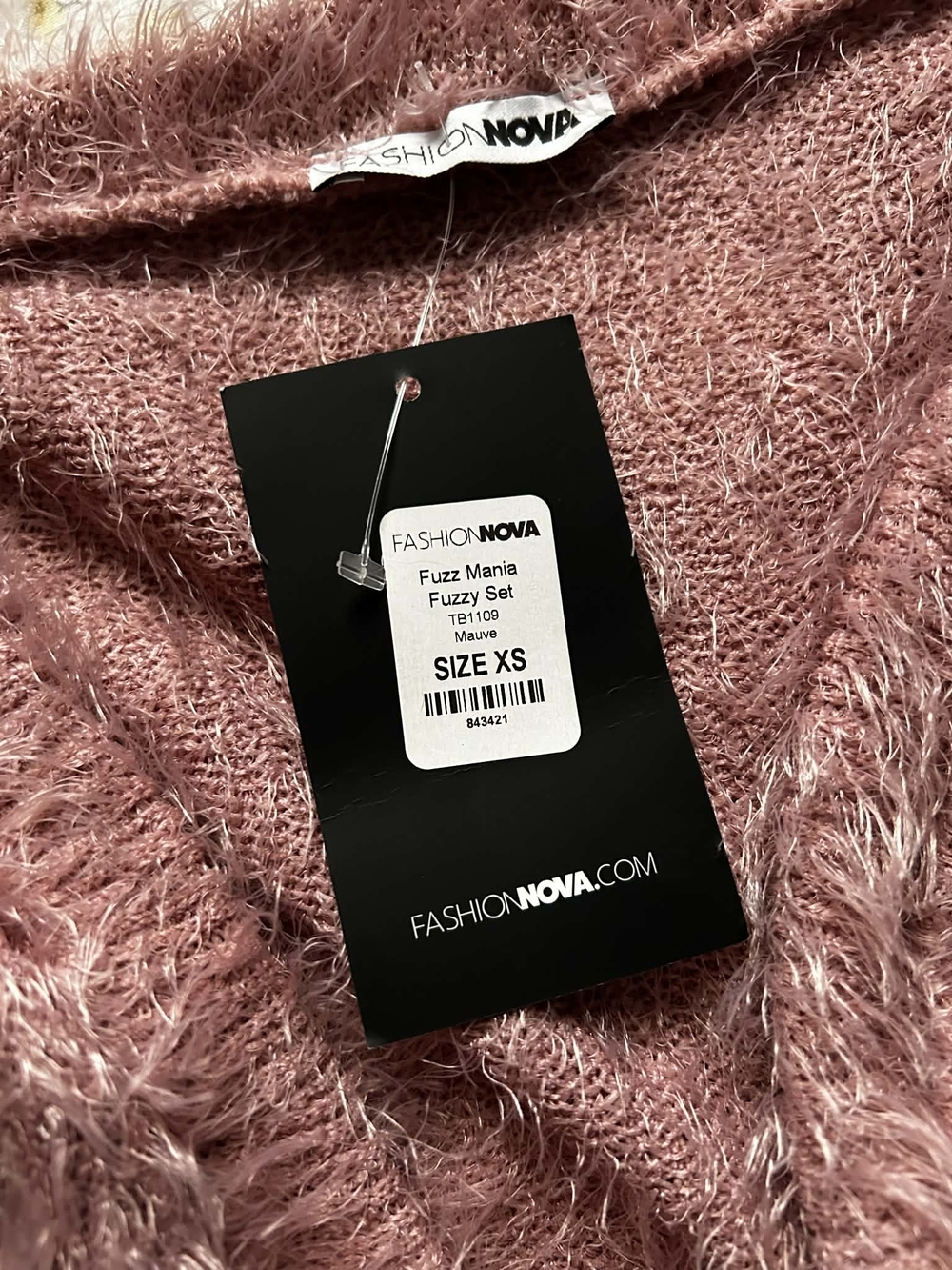 Fashion Nova Dusty Rose Fuzzy Knit Skirt Set - Picture 2 of 2